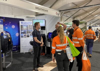 Enhanced indoor air quality solutions by BreatheSafe at trade exhibitions, showcasing industrial and workplace air control systems designed for safety and health.