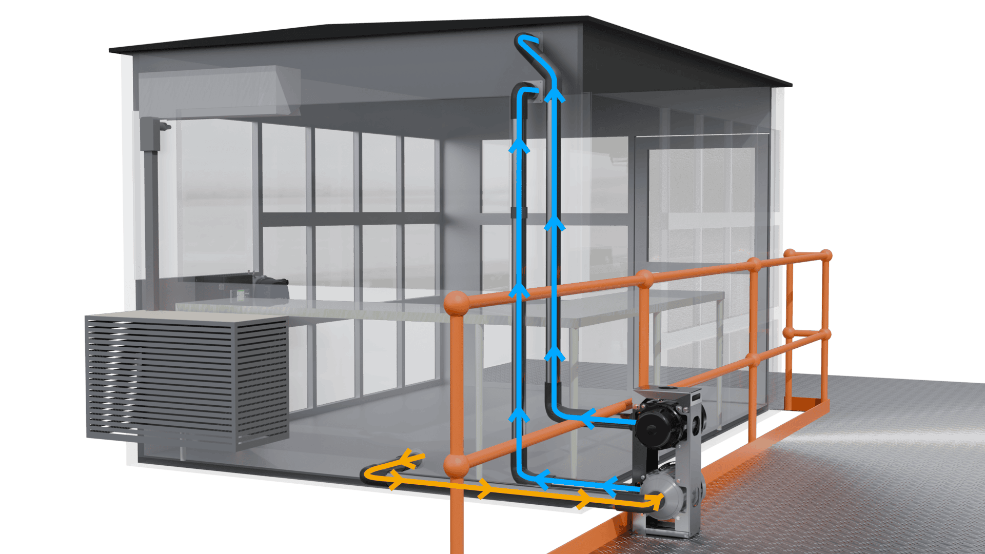 Efficient industrial air filtration system for safe workplace environments, showcasing advanced ventilation and air quality control solutions by BreatheSafe.