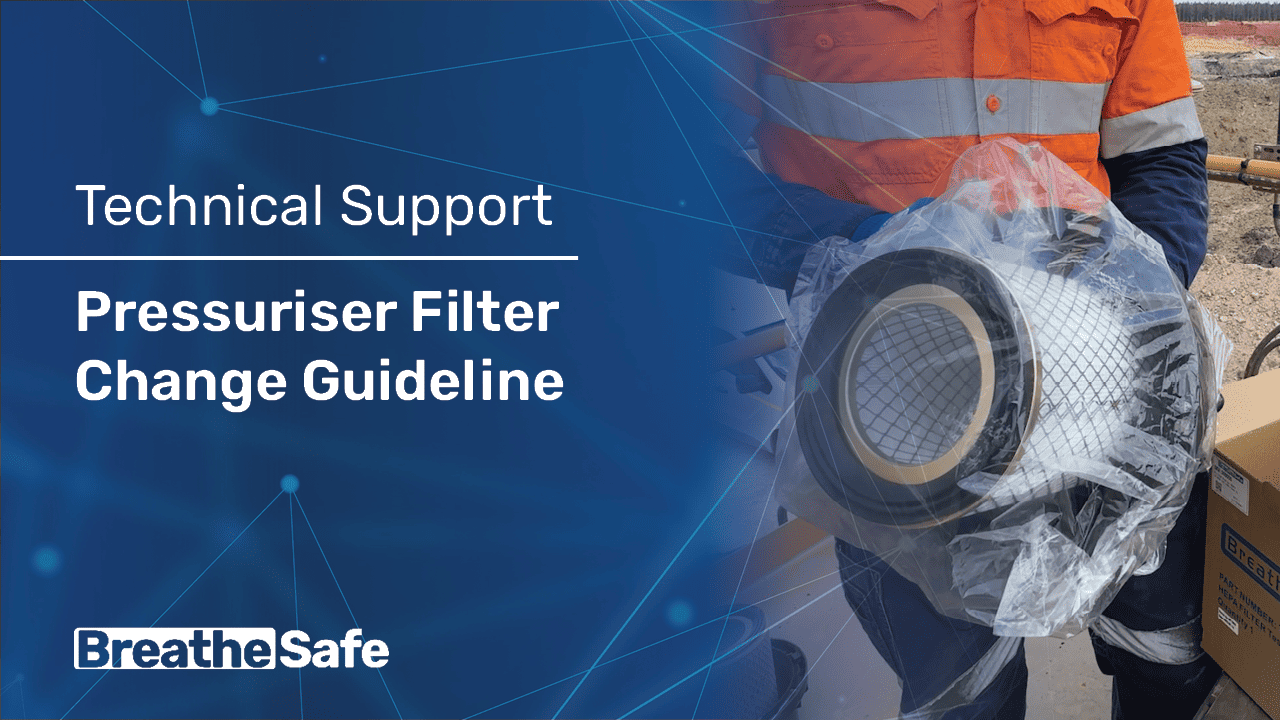 Technician holding a pressure sensor filter in protective gear, demonstrating proper change procedures for optimal air quality and safety.