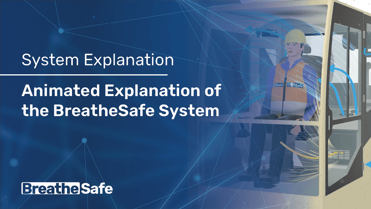 Animated explanation of the BreatheSafe system for improved respiratory safety.