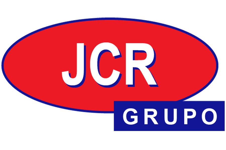 JCR Grupo logo featuring bold red oval with white "JCR" text and blue "GRUPO" banner, representing a professional company in the industrial or manufacturing sector.
