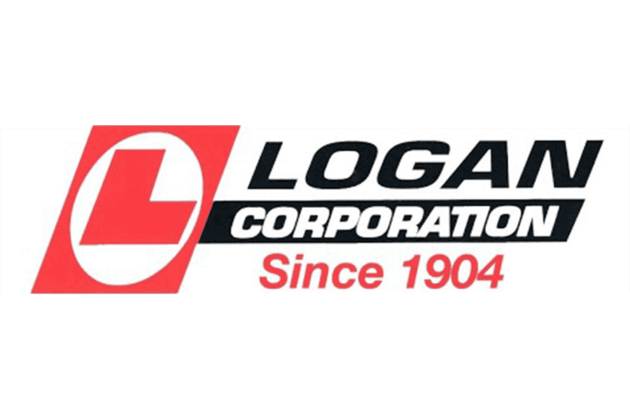 Logan Corporation logo featuring a red and white emblem with the company name and "Since 1904" in red.