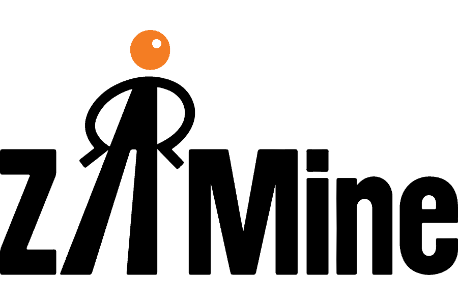 ZAMine logo featuring a stylized figure with an orange head and white body, emphasizing air quality and safety solutions.